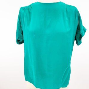 Bankers Club Vintage Silk Short Sleeve Top